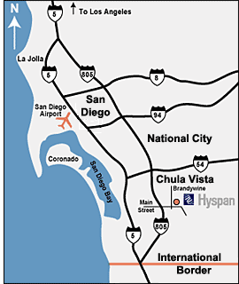 Map to Hyspan Plant